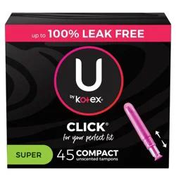 U by Kotex Click Compact Tampons - Super - Unscented - 45ct