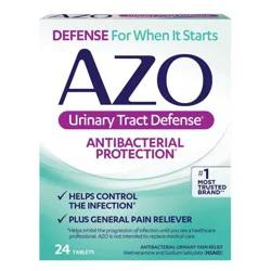 AZO Urinary Tract Defense, Antibacterial Protection + UTI Pain Relief - 24ct