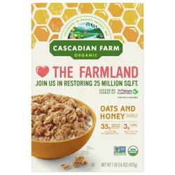 Cascadian Farm Organic Granola, Oats and Honey Cereal, 16 oz