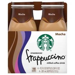 Starbucks Frappuccino Chilled Coffee Drink Mocha 9.5 Fl Oz 4 Count Bottle