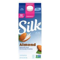 Silk Unsweetened Almond Milk, Half Gallon