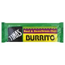 Tina's Beef Bean Green Chili Burrito