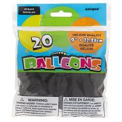 Unique Industries Jet Black Balloons