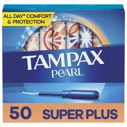 Tampax Pearl Super Plus Absorbency Tampons - Unscented - 50ct