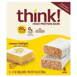 thinkThin think! High Protein Lemon Delight Bars - 2.1oz/5ct