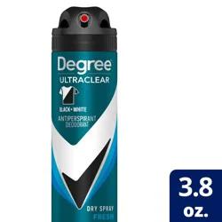 Degree Men's Ultraclear Black + White Fresh 72-Hour Antiperspirant & Deodorant Dry Spray - 3.8oz