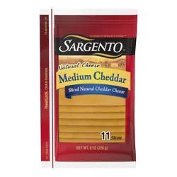 Sargento Natural Medium Cheddar Sliced Cheese - 8oz/11 slices