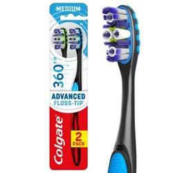 Colgate 360 Total Advanced Floss-Tip Bristles Toothbrush Medium - 2ct