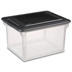 Sterilite 18.5" x 14" Plastic File Box Clear/Black