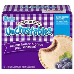 Smucker's Uncrustables Peanut Butter & Grape Jelly Sandwich, 10-Count Pack