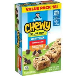 Quaker Chewy Variety Pack Granola Bars - 18ct 15.2oz