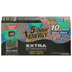 5-Hour Energy Extra Strength Tropical Burst Energy Drink Value Pack 10 - 1.93 fl oz Bottles