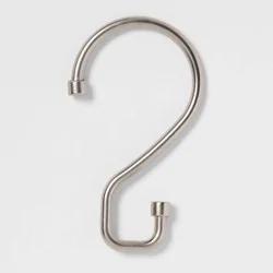 S Hook without Roller Ball Shower Curtain Rings Brushed Nickel - Made By Design