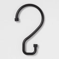 S Hook without Roller Ball Shower Curtain Rings Matte Black - Made By Design