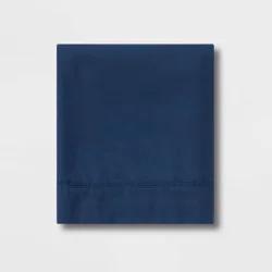 Queen 300 Thread Count Ultra Soft Flat Sheet Dark Blue - Threshold