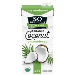 So Delicious Dairy Free Shelf-Stable Coconut Milk, Unsweetened, Vegan, Non-GMO Project Verified, 1 Quart