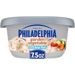 Philadelphia Garden Vegetable Reduced Fat Cream Cheese with 1/3 Less Fat than Cream Cheese, 7.5 oz Tub