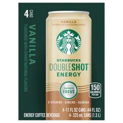 Starbucks Doubleshot Energy Energy Coffee Beverage Vanilla Flavored 11 Fl Oz 4 Count Can