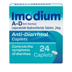 Imodium A-D Diarrhea Relief Caplets with Loperamide Hydrochloride, Anti-Diarrheal Medicine to Help Control Symptoms of Diarrhea Due to Acute, Active & Traveler's Diarrhea