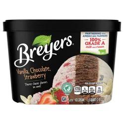 Breyers Vanilla, Chocolate, Strawberry Ice Cream 