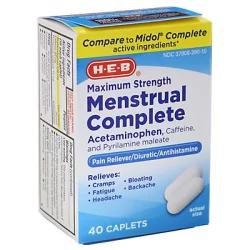 H-E-B Menstrual Complete Maximum Strength Multi-Symptom Caplets