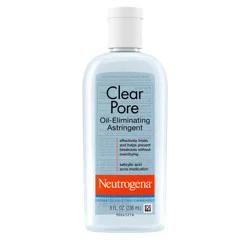 Neutrogena Clear Pore Oil-Eliminating Facial Astringent with 2% Salicylic Acid Acne Medication and Witch Hazel, Pore Clearing Treatment for Acne-Prone Skin, Helps Control Shine