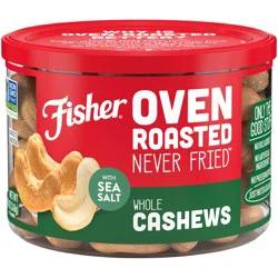 Fisher Oven Roasted Never Fried Whole Cashews With Sea Salt