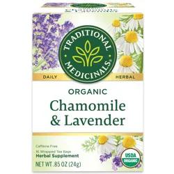 Traditional Medicinals Organic Chamomile with Lavender, Caffeine Free Herbal Tea