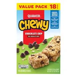Quaker Chewy Value Pack Chocolate Chip Granola Bars 18 ea