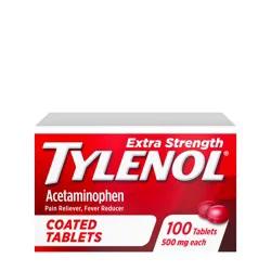 Tylenol Extra Strength Pain Relief Coated Tablets for Adults Acetaminophen Pain Reliever and Fever Reducer per Tablet for Minor Aches, Pains, and Headaches