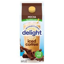 International Delight Zero Iced Coffee, 0g Added Sugar, Mocha, Ready to Pour Coffee Drinks Made with Real Milk and Cream, 64 FL OZ Carton
