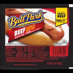 Ball Park Uncured Beef Franks - 15oz/8ct
