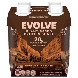 Evolve Plant Based Protein Shake Double Chocolate 11 Fl Oz 4 Count Cartons