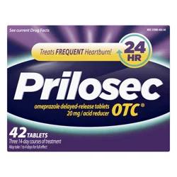 Prilosec Omeprazole 20mg Delayed-Release Acid Reducer for Frequent Heartburn Tablets - 42ct