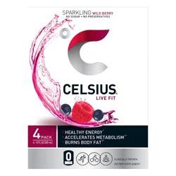 CELSIUS 4 Pack Sparkling Wild Berry Fitness Drink 4 ea