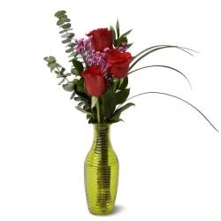Triple Rose Buds with Vase