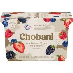 Chobani Vanilla Greek Yogurt With Mixed Berry On The Bottom
