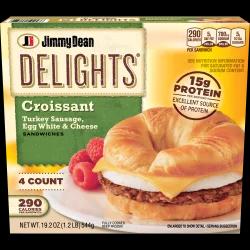 Jimmy Dean Delights Turkey Sausage, Egg Whites, & Cheese Frozen Croissant - 4ct