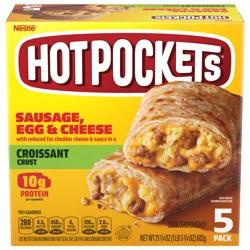 Hot Pockets Sausage, Egg & Cheese Croissant Crust Frozen Breakfast Sandwiches