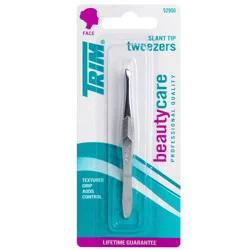 Trim Slant Tip Textured Grip Aluminum Tweezers