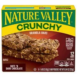 Nature Valley Granola Bars, Crunchy Oats & Dark Chocolate, 12 Bars, 8.94 oz