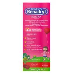 Benadryl Cherry Flavored Allergy 4 oz