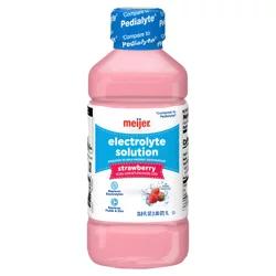 Meijer Strawberry Electrolyte Solution, Replaces Electrolytes, Fluid & Zinc, Kids & Adults