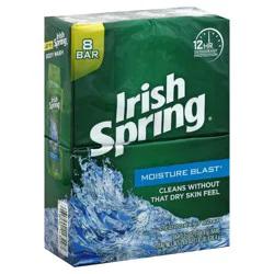 Irish Spring Moisture Blast Deodorant Bar Soap for Men, 3.7 oz, 8 Pack