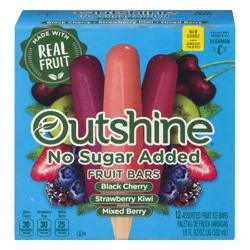 Outshine Black Cherry, Strawberry Kiwi, And Mixed Berry Frozen Fruit Bars Variety Pack, No Sugar Added