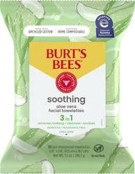 Burt's Bees Soothing Facial Towelettes With Aloe Vera, 99 Percent Natural Origin, 30 ct. Package