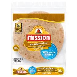 Mission 100 Whole Wheat Soft Taco Flour Tortillas 
