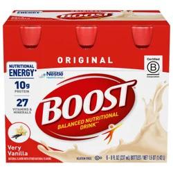 Boost Original Balanced Nutritional Drink, Very Vanilla, 10 g Protein, 6 - 8 fl oz Bottles