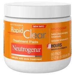 Neutrogena Rapid Clear Maximum Strength Acne Face Pads for Acne-Prone Skin - 60 ct