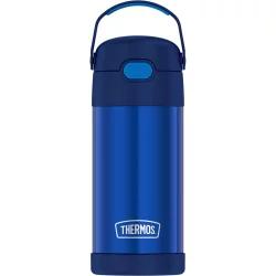 Thermos FUNtainer Stainless Steel Water Bottle with Straw, Navy